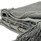 50" X 60" Gray Cotton Woven Geometric Throw Blanket with Tassels