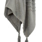 50" X 60" Gray Cotton Woven Geometric Throw Blanket with Tassels