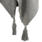 50" X 60" Gray Cotton Woven Geometric Throw Blanket with Tassels