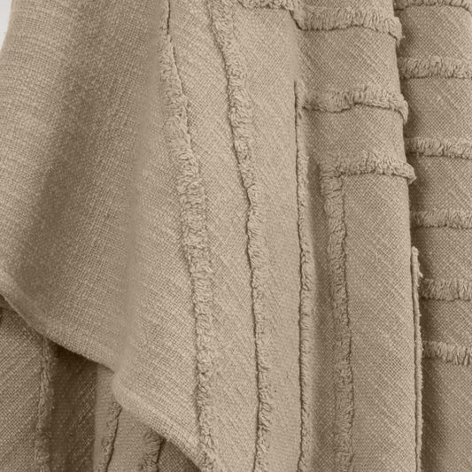 50" X 60" Brown Cotton Woven Geometric Throw Blanket with Tassels