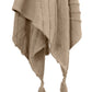 50" X 60" Brown Cotton Woven Geometric Throw Blanket with Tassels