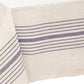 71" x 95" Cream And Blue Striped Cotton Tablecloth And Napkins Set