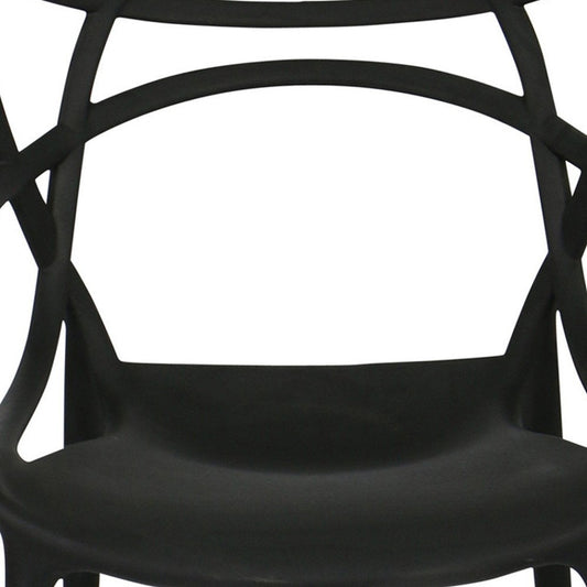 22" Black Heavy Duty Plastic Indoor Outdoor Dining Chair