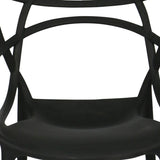 22" Black Heavy Duty Plastic Indoor Outdoor Dining Chair