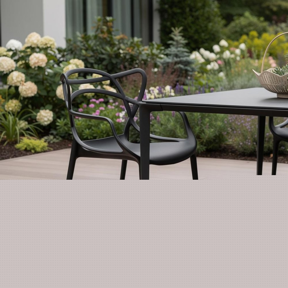 22" Black Heavy Duty Plastic Indoor Outdoor Dining Chair