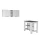41" Dark Brown and White Wood Kitchen Island Set With Storage