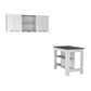 41" Gray and White Wood Kitchen Island Set With Storage