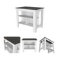 41" Dark Gray and White Wood Kitchen Island Set With Storage