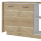 59" Natural White and Brown Wood Kitchen Island Set With Storage