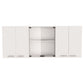 59" Natural White and Brown Wood Kitchen Island Set With Storage