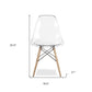 Clear And Natural Heavy Duty Plastic And Wood Dining Side Chair