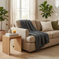 50" X 60" Gray Cotton Woven Throw Blanket