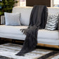 50" X 60" Gray Cotton Woven Throw Blanket