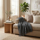50" X 60" Gray Cotton Woven Throw Blanket