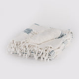 Gray Woven Cotton Throw Blanket with Fringe