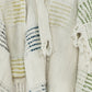 Gray Woven Cotton Throw Blanket with Fringe