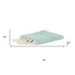 50" X 60" Aqua Woven Poly PET Abstract Stripe Throw Blanket with Tassels