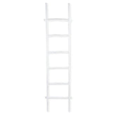 76" White Six Step Solid Wood Decorative Ladder