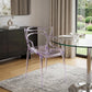 Clear Acrylic Open Back Dining Arm Chair
