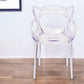 Clear Acrylic Open Back Dining Arm Chair