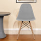 Gray And Natural Heavy Duty Plastic and Wood Dining Side Chair