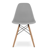Gray And Natural Heavy Duty Plastic and Wood Dining Side Chair