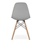 Gray And Natural Heavy Duty Plastic and Wood Dining Side Chair