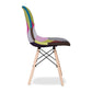 Pink and Natural Upholstered Fabric Dining Side Chair