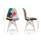 Pink and Natural Upholstered Fabric Dining Side Chair