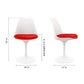 Red and White Upholstered Faux Leather Dining Side Chair