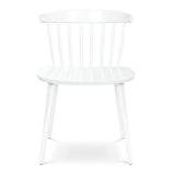 White Heavy Duty Plastic Slat Back Dining Side Chair