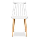 White And Natural Metal and Plastic Windsor Back Dining Side Chair