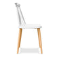 White And Natural Metal and Plastic Windsor Back Dining Side Chair