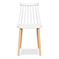 White And Natural Metal and Plastic Windsor Back Dining Side Chair