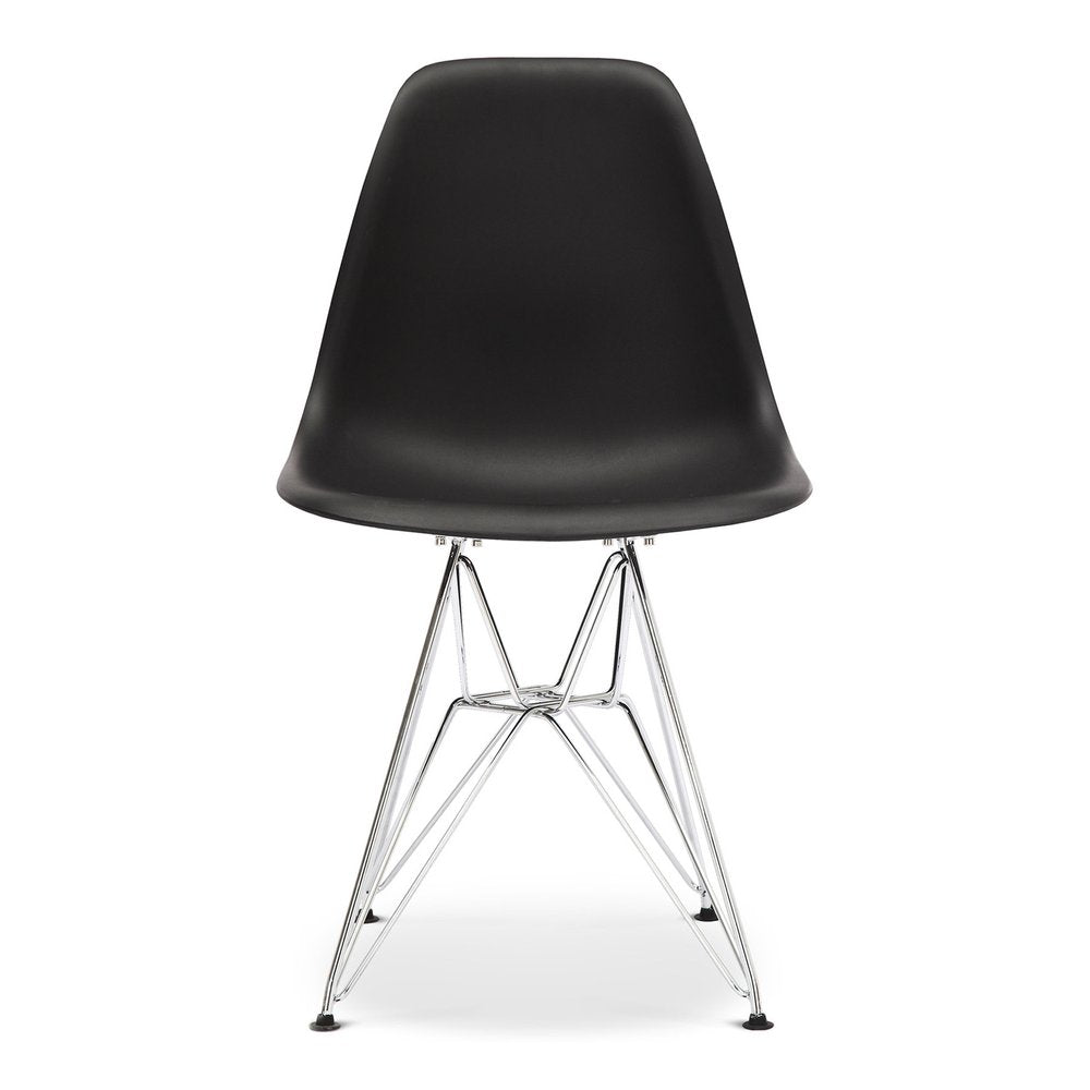Black and Silver Steel Dining Side Chair