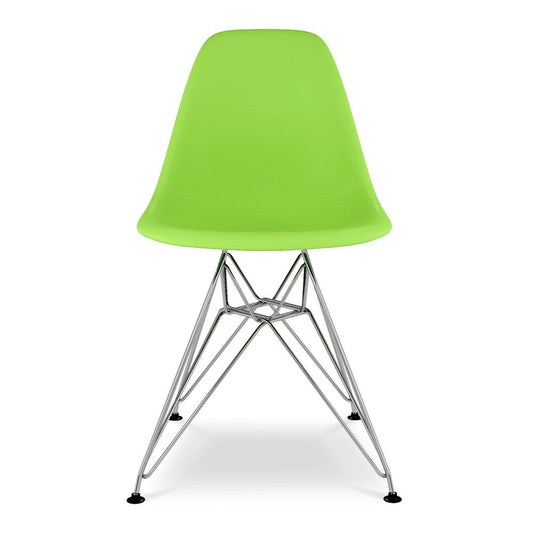 Green and Silver Steel Dining Side Chair