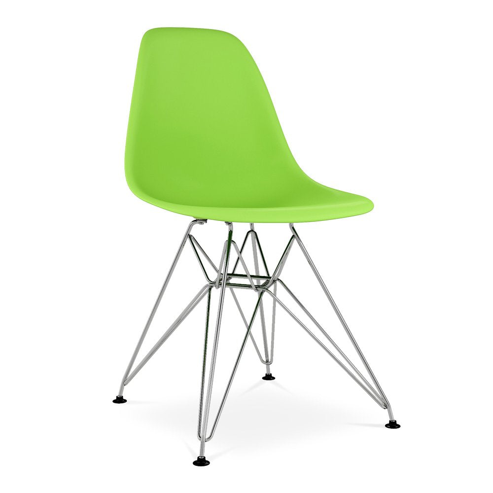 Green and Silver Steel Dining Side Chair