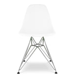 White and Silver Steel Dining Side Chair