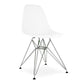 White and Silver Steel Dining Side Chair