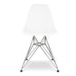 White and Silver Steel Dining Side Chair