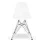 White and Silver Steel Dining Side Chair