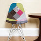Brown Green Pink and Silver Upholstered Fabric Dining Side Chair