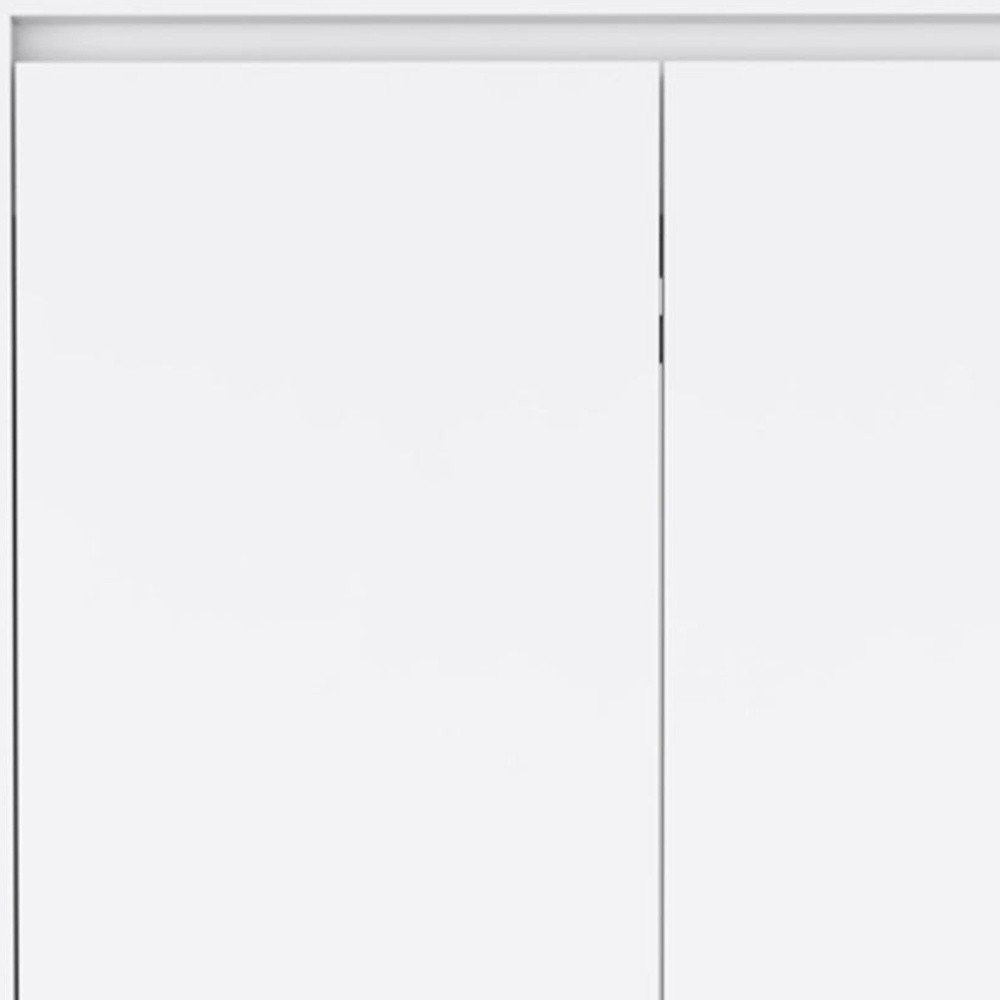 71" White Wood Two Door Two Drawer Combo Dresser