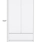 71" White Wood Two Door Two Drawer Combo Dresser