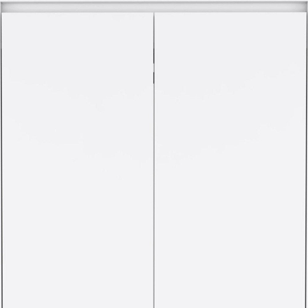 71" White Wood Two Door Two Drawer Combo Dresser