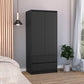 71" Black Wood Two Door Two Drawer Combo Dresser