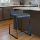 25" Gray Iron Low Back Counter Height Bar Chair
