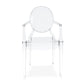Clear Acrylic King Louis Back Dining Arm Chair