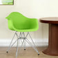 Green And Silver Heavy Duty Plastic Dining Arm Chair