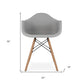 Gray And Natural Heavy Duty Plastic And Solid Wood Dining Arm Chair